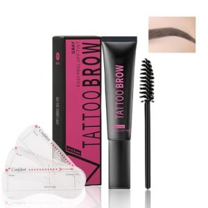 Teinture Sourcil,Coloration Sourcil Professionnel Doux et S&ucirc;r,Effet Longue Dur&eacute;e Jusqu'&agrave; 3 Jours,Gel Sourcils Imperm&eacute;able avec 3 Pochoir Sourcils,R&eacute;sultat Naturel Non Collant & Sans R&eacute;sidus-Gris (ChenpengCP, neuf)