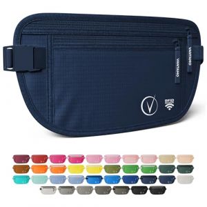Vantamo Sac Banane Femme Ultra Fin avec Protection RFID, Antivol Banane Homme avec Sangle Réglable, Ceinture Course à Pied Légère pour Voyage et Sport, Pochette Secrète pour Telephone et Passeport (Vantamo UK, neuf)