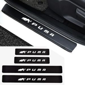 DHJKCBH 4 Pi&egrave;ces Car Plinthes Protection pour Ford Puma Carbone Fibre Voiture Garnitures de Seuil Porti&egrave;re Anti-Rayures Accessoires,B (PINGSHANGMAO, neuf)