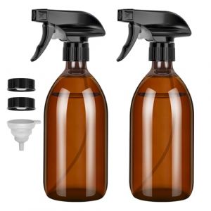 Ezvsevuo Vaporisateur en Verre, 2 Pi&egrave;ce Flacon Pulv&eacute;risateur Ambr&eacute;, 500ML Vaporisateur Eau, Bouteille Spray Vide Flacon Spray Bouteilles Spray Bottle pour Nettoyage, Jardinage, Plantes, Coiffeur (Ezvsevuo, neuf)