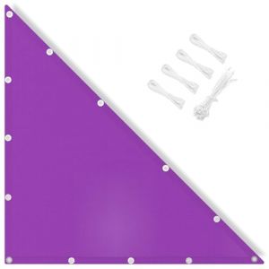 IOAOI Voile d'ombrage imperméable de protection solaire triangulaire pour extérieur, jardin, terrasse, cour, pelouse, pergola, abri d'auto - 1,5 x 1,5 x 2,12 m - Violet (EasyTechEU, neuf)