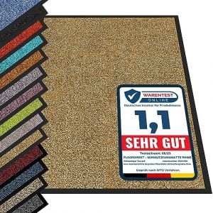 etm | Paillasson, Tapis d'entrée | Antidérapant, Couleur Unique | Produit de qualité | Tapis d'entrée Lavable | Beige doré, 90 x 120 cm (MEISTEREI, neuf)