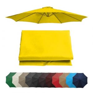 Auvent De Remplacement Pour Parasol 2m/2,7m/3m, 6 Baleines/8 Baleines Toile De Rechange Pour Parasol Déporté, Housse De Rechange Pour Parasol De Jardin Terrasse Plage (auvent Seulement) ( Color : Yell (Xuefuyuan, neuf)