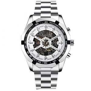 RORIOS Montre Squelette Homme Automatique Mécanique Avec Bracelet en Acier Inoxydable Lumineuses Pour Hommes (facemurto OÜ, neuf)