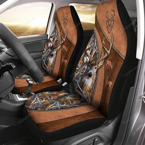 601 Lot De 2 Housses De Siège De Voiture Avant Confort Couverture Couvre Sieges Souple Accessoire Auto Protection Chasse Au Cerf avec Motif Imprimé, pour Les Amateurs De Chevaux Famille Occidentale (shanxiouzhanshaoshangmaoyouxiangongsi, neuf)