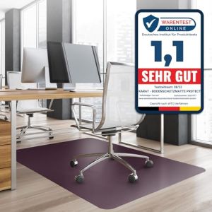 Tapis de protection de sol pour chaise de bureau, chaise de bureau, transparent, tapis de protection de sol pour chaises de bureau, 90 x 120 cm, pour sols durs (violet) (MEISTEREI, neuf)