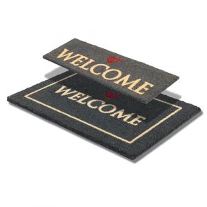 Astra Paillasson int&eacute;rieur Welcome - Garde-boue antid&eacute;rapant - En coco et antibact&eacute;rien - Dimensions : 25 x 75 cm et 40 x 60 cm - 100 % coco (Carpido, neuf)