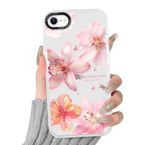 Yoedge Transparente Coque pour iPhone 16e/SE 4/SE 2025, Aesthetic Hibiscus Fleur &Eacute;t&eacute; Flower Motif &Eacute;tui Mignon Design Housse pour Filles, Silicone Cover Bumper Case pour iPhone SE 4 6,1",Lys Rosa (Lei Xiao, neuf)