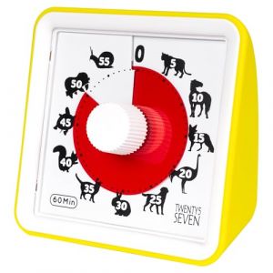 Minuteur analogique visuel 60 minutes, compte &agrave; rebours sans bruit, outil de gestion du temps pour enfants et adultes, Pour examen, cuisine,r&eacute;unions, bureau, jaune (VULKEN Europe, occasion)