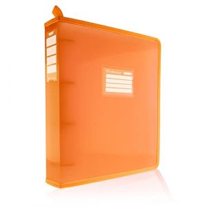 Colorline REF.44011-NA Classeur à anneaux A4+ avec côtés renforcés en tissu - Identification avant et arrière et poignée poignée pour Office Box - REF.44011-NA (40 mm / 4 anneaux, orange) (MISTER PAPER PAPELERIA, S.L., neuf)