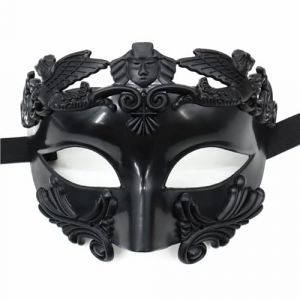 YUYWWAN Masque Venise Homme, Masques Bal Masqu&eacute; Adulte, Vintage Masque Deguisement, Masques de Bal Venitien pour F&ecirc;te, Halloween, Carnaval, Jeu de R&ocirc;le, Costum&eacute;e Accessoires (Noir) (yuwangwang, neuf)