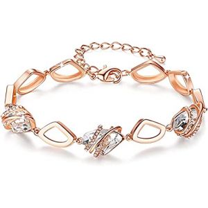 Leafael Collier &agrave; pendentif femme en Pierre de Souhait, collier femme argent&eacute; ou plaqu&eacute; or rose avec cristaux de pierre de naissance, Sans allergie bijoux femme avec bo&icirc;te cadeau (Leafael Jewelry USA Official Brand Store, neuf)