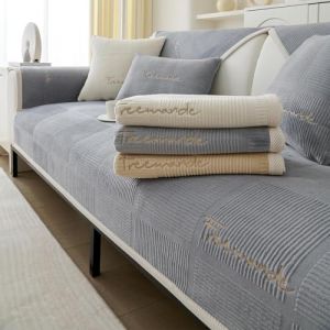 FASCINATDECO Housse Canapé 1/2/3/4 Places, Housse de Coussin de Canapé, Housse Canapé d'angle, Universelle Protege Canape, Protection Canapé, Couvre Canapé Antidérapante (Gris,110x240cm) (FASCINATDECO, neuf)