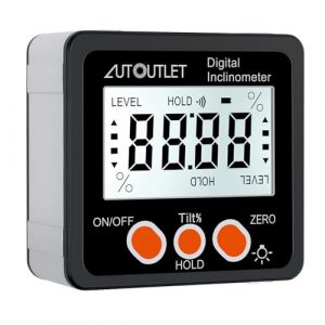 AUTOUTLET Inclinomètre Numérique Rapporteur 4 * 90 ° Level Box Viseur d'Angle Rétroéclairage Jauge Biseau Jauge Magnétique de Base en/FT MM/M avec Piles Tournevis Manuel d'Utilisation (ZIXING TECHNOLOGY LIMITED, neuf)