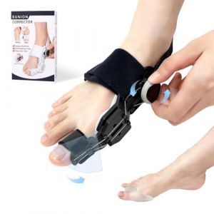 ZAHRVIA Orth&egrave;se Hallux Valgus avec s&eacute;parateur orteil en silicone, Correcteur Hallux Valgus R&eacute;glable avec Coussinets Confortables pour une Correction Douce Jour et Nuit - Unisex (Zahrva, neuf)