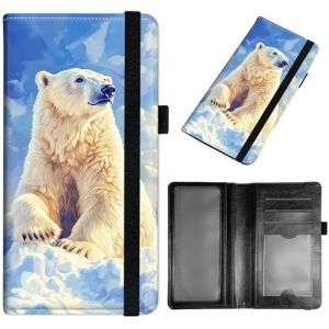 GYSYZJDH &Eacute;tui de ch&eacute;quier pour hommes et femmes, porte-ch&eacute;quier portefeuille fin en cuir PU avec blocage RFID, &eacute;l&eacute;gant et durable, ours polaire, Checkbook Cover (GYSYZJDH, neuf)