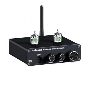 Fosi Audio Box X3 5725W Pr&eacute;ampli Phono &agrave; Tube Pr&eacute;amplificateur de Platine pour Phonographe MM Bluetooth 5.0 Mini Pr&eacute;amplificateur St&eacute;r&eacute;o Hi-FI pour Lecteur de Disque Audio Domestique Syst&egrave;me Audio (Fosi Audio Factory, neuf)