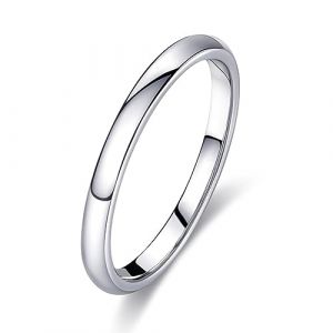 FUNEIA Bague Homme Femme Argent Acier Inoxydable Bague Alliance Anneau de Mariage Simple et Poli Bague de Fiançailles Largeur de 1-8mm Bijoux Bague Fille Ado Taille 52/54/57/60/62/65/67 (Anlsen, neuf)