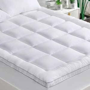 GRT Surmatelas 160x200 cm, avec Surface en Fibres de Bambou et garnissage en Flocons de Neige 3D, adapté aux Lits boxspring Jusqu’à 30 cm d'épaisseur – Respirant, Ultra-Doux et Silencieux (GRT Official, neuf)