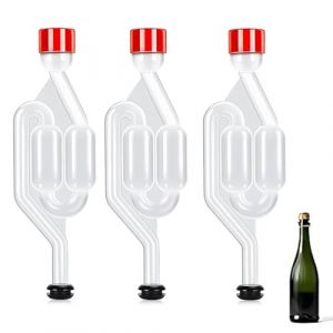 LQUYTA Barboteur Fermentation, 3 Pi&egrave;ces Barboteur avec Bouchons en Caoutchouc, Airlock Bubbler Transparent pour Brassage de Bi&egrave;re, Vin, Fermentation de Cornichons et Choucroute (CCtunCanton O&Uuml;, neuf)