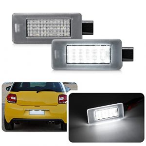 Éclairage de plaque d'immatriculation LED pour Peugeot 207 CC 208 2008 308 MK2 308 CC 3008 MK1 MK2 508 MK1 5008 MK2 pour Citroën C3 III C4 II C5 III Aircross Lampe d'étiquette à LED Canbus Gratuit (ShenShengJiDian, neuf)