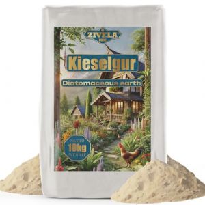 Terre de diatomée pour poules 10 kg – Terre de diatomée 100 % naturelle pour l'horticulture, les applications techniques et l'élevage, sûre et efficace dans la lutte contre les parasites – Idéal pour (ZIVELA, neuf)