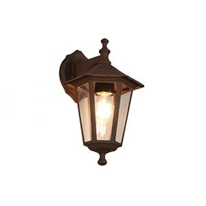 meineWunschleuchte Lanterne murale d'ext&eacute;rieur en aluminium aspect rouille avec verre transparent (Punto Luce Store, neuf)