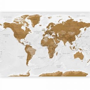 Papier peint murando intissé 100x70 cm Décoration Murale XXL Poster Tableaux Muraux Tapisserie Photo Trompe l'oeil XXL Carte du monde Continente k-A-0093-a-a (murando, neuf)