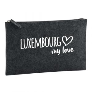Huuraa trousse de toilette Luxembourg my love Trousse de toilette cadeau en feutre anthracite 1 litre Luxembourg my love Pr&eacute;sent (Hellweg Handelsbetrieb Soest, neuf)