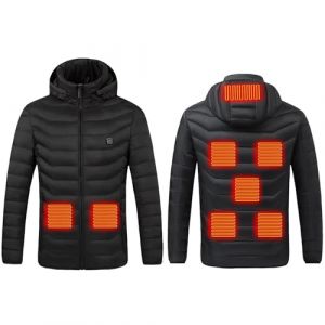 Susenstone Veste Chauffante USB Hommes Femmes Doudoune Manteau Chauffant &Eacute;lectrique Hiver Chaud Lavable avec 3 Niveaux de Chauffage et 21 Zones Chauffage pour Ski P&ecirc;che Randonn&eacute;e Plein Air Blouson (⭐⭐⭐⭐⭐Susenstone, neuf)