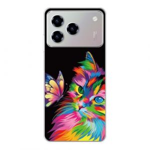 KARTXITAI Coque Compatible avec ZTE Blade A76 4G,Housse &Eacute;tui de Protection en Ultra Transparente Silicone en Gel TPU Souple Case Cover Shock-Absorption-Papillon, Chat (KARTXITAI, neuf)