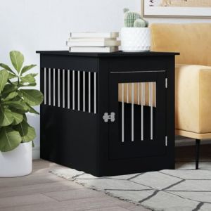 Rantry Cage pour chiens d'ameublement, noir, 55 x 80 x 68 cm, bois multicouche, mobilier d'int&eacute;rieur et d'ext&eacute;rieur, d&eacute;coration de maison, d&eacute;coration int&eacute;rieure, chambre &agrave; coucher, salon, bureau (Lanswin, neuf)
