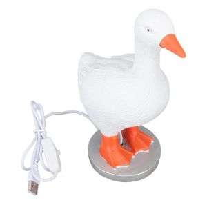 Prevessel Lampe LED en Forme D'œuf de Canard, en Résine Créative, Lampe de Table en Forme D'oie, Veilleuse Chaude pour Chambre à Coucher, Décoration pour Chambre à Coucher et étude (Wintermoon plum, neuf)