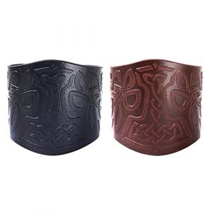 Brassard En Cuir Thor Marteau Gaufr&eacute; Poignet Manchette Chevalier M&eacute;di&eacute;val Armure Viking LARP Brassards Wrap Gantelet Brassard Cosplay Punk Brassards Chevalier Armure Pour Femmes Hommes (First-Rate-Mall, neuf)