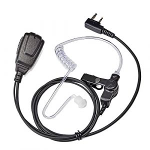 UAYESOK Oreillette de Radio de Surveillance avec Tube Acoustique à 2 Branches avec Microphone PTT et Ecouteur pour Kenwood TK3501 Protalk Baofeng UV5R 888S TYT Anytone eSnyic RT24 RT27 Walkie Talkie (UAYESOK-Direct(UK&EU), neuf)