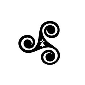 autocollant triskell noir rond logo 1-3 - Taille : 8 cm (JLC-Sticker, neuf)