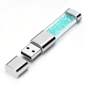 BORLTER CLAMP Clé USB 32 Go, Clef USB 2.0 Clé à Molette Flash Drive Stockage Disque Mémoire Stick pour Le Stockage et la Sauvegarde Cristal Bleu Mignon (Laura & Jason's Store-EU, neuf)