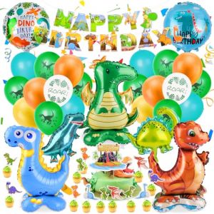 Muyohix Decoration Anniversaire Dinosaure, 41 Pièces Décoration Anniversaire Garcon, Géant Ballons Dinosaure avec Happy Birthday Bannière pour Dinosaur Garçon Anniversaires (PureZone2025, neuf)