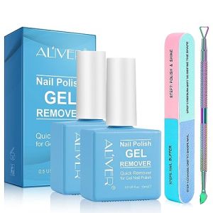 Dissolvant Vernis Semi Permanent, 2PCS Magic Remover Semi Permanent avec un Bloc Polissoir Ongles un Grattoir &agrave; Cuticules, Disolvant a Ongles Semi Permanent - Rapide du Vernis &agrave; Ongles Gel (HUALIJIA, neuf)