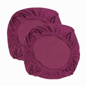 Yikko Lot de 2 housses de chaise élastiques en élasthanne - Lavables - Pour chaise de bureau, salle à manger, bar, mariage - Violet foncé (Yishin Home EU, neuf)
