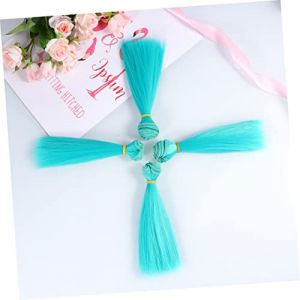 Healeved 5pièces Extension Cheveux Droits Résistants Chaleur Pour Poupée Diy Longue Perruque Tressée Pour Fabrication Bricolage Art à École Turquoise Moyen (Sonieg, neuf)