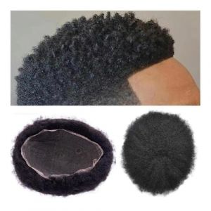 Perruque chignon homme Hommes toupet cheveux humains pleine dentelle indien perruque de cheveux humains for homme système de cheveux humains eau bouclés cheveux humains Topper Perruque Pour Hommes(4MM (birenyu, neuf)