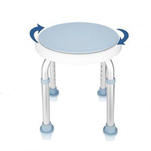 Ansobea Tabouret de Douche Pivotant à 360°, Siege de Douche Antidérapant, Hauteur Réglable Chaise de Douche, Stable et Sécurité,Siège de Bain pour Personnes âgées, Femmes Enceintes (WHITEHH, neuf)