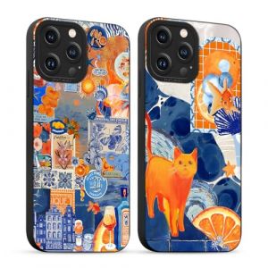 Yirlbey 2 Pièces Coque pour iPhone 11 Pro Max 6,5'', Etui Silicone avec Chat Summer Collage Aesthetic Motif Design, Caméra de Protection Case Antichoc Housse pour Femme Ultra Fine TPU Étui Souple (XUPINBO, neuf)