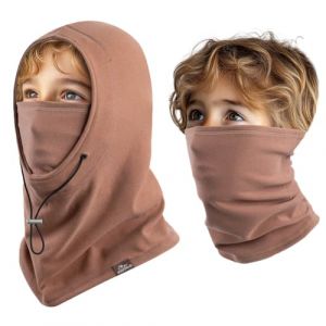 JOGVELO Cagoule Ski Enfant, Cagoule d'hiver pour Enfants 4-12Ans, Multifonction Coupe Masque de Ski Cyclisme, Casquette Bonnet Chapeau avec Cache-Cou, Rose (Lanfusports, neuf)