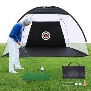 REDCAMP Filet d'entraînement de Golf avec pelouse, Filet d'entraînement de Golf avec Tapis de Frappe pour intérieur et extérieur (Redcamp Outdoor Gear, neuf)