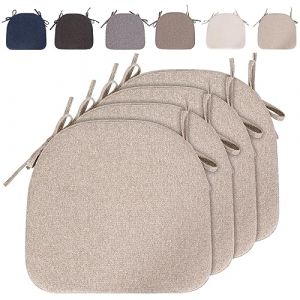 Lot de 4 43x40x33CM(5CM Épaisseur) Coussins de Chaise lavables avec Cordon de Serrage Coussin d'assise antidérapant Semi-Circulaire pour Chaise de Jardin, Chaise de Salle à Manger ou Chaise de Bureau (ZHIXI HOME&LIFE, neuf)