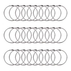 Anneaux de Reliure,50 Pi&egrave;ces Anneaux Articul&eacute;s,50mm Anneau Metallique,Anneau Classeur Metal,M&eacute;talliques Articul&eacute;s de Reliure Anneau de Rideau,Porte-cl&eacute;s Bricolage Classeur Rideaux Anneau (Hsoopoe, neuf)