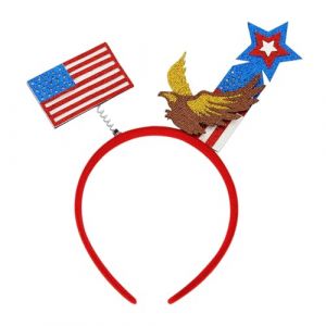 Bandeau ray&eacute; rouge et blanc bleu pour le jour de l'ind&eacute;pendance - Bandeau am&eacute;ricain - D&eacute;corations USA - Franges - Drapeaux am&eacute;ricains - Accessoires pour cheveux (rouge, taille unique) (jksmyx, neuf)