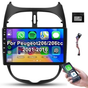 【1+32G】 Hodozzy Carplay Android Autoradio pour Peugeot 206 206cc Citroen C2 2001-2016, 2 Din Autoradio Bluetooth/GPS/WiFi/HiFi/RDS Radio/USB/SWC, 9 Pouces Ecran Tactil + Canbus (Hodozzy, neuf)